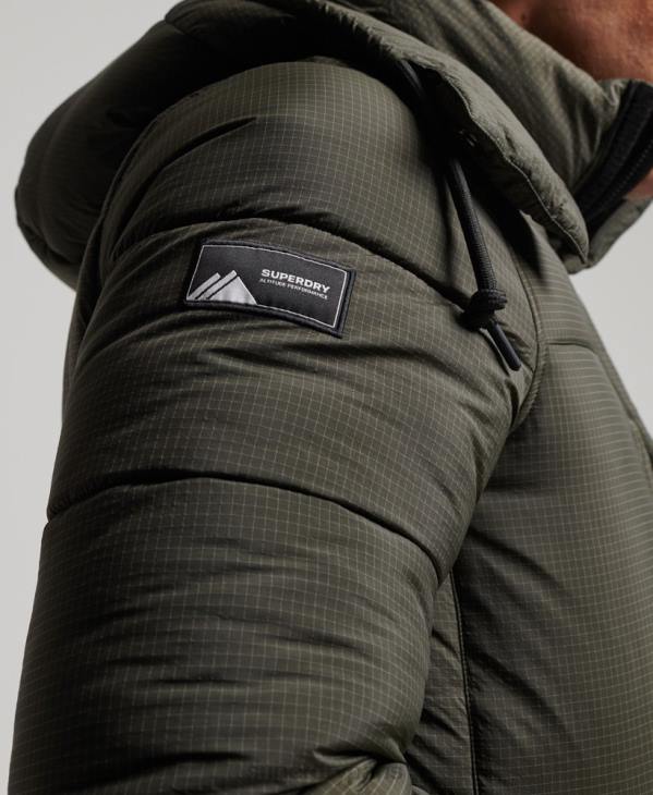 Superdry Hommes doudoune longue en ripstop D64Z1099 vêtements vert