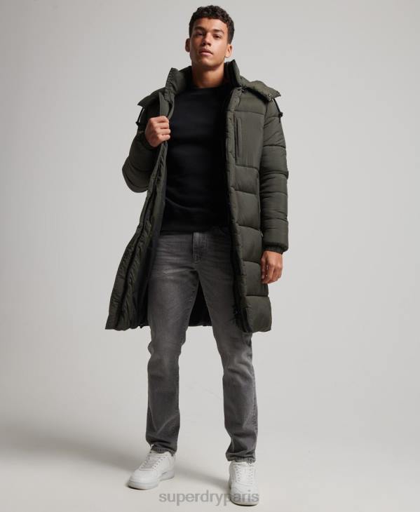 Superdry Hommes doudoune longue en ripstop D64Z1099 vêtements vert