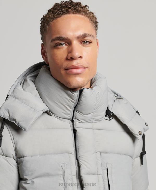 Superdry Hommes doudoune longue en ripstop D64Z1100 vêtements gris clair