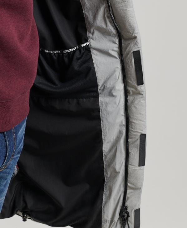 Superdry Hommes doudoune longue en ripstop D64Z1100 vêtements gris clair