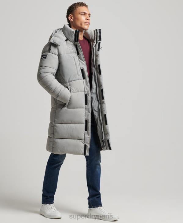 Superdry Hommes doudoune longue en ripstop D64Z1100 vêtements gris clair
