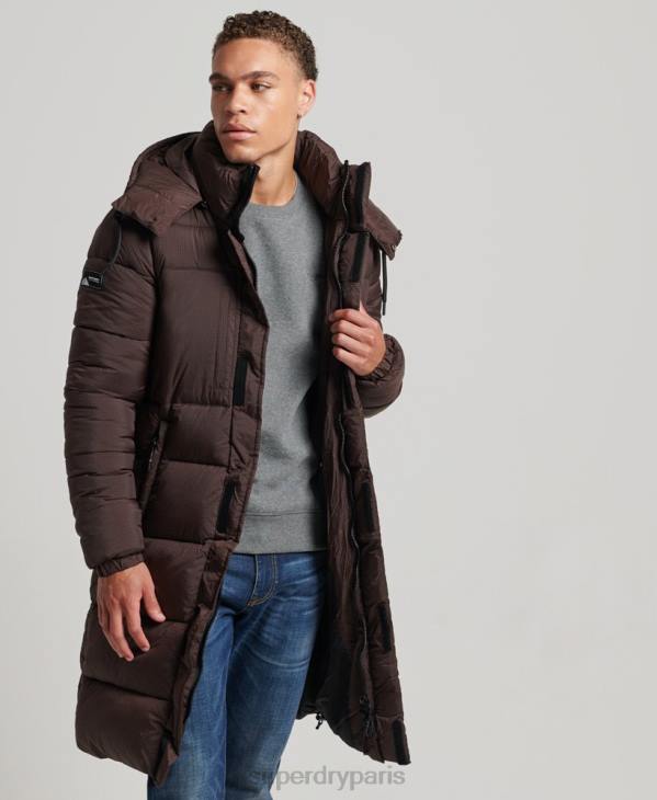 Superdry Hommes doudoune longue en ripstop D64Z4454 vêtements brun