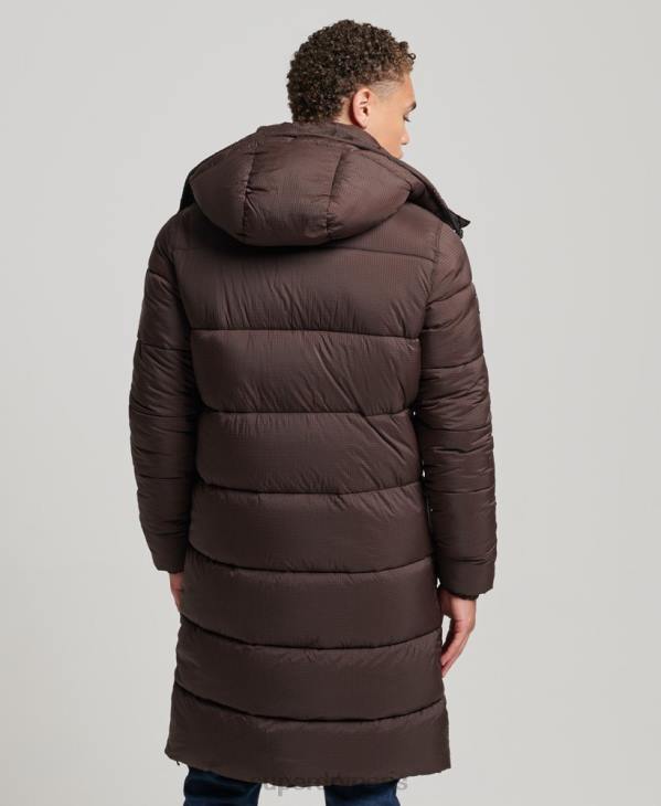 Superdry Hommes doudoune longue en ripstop D64Z4454 vêtements brun