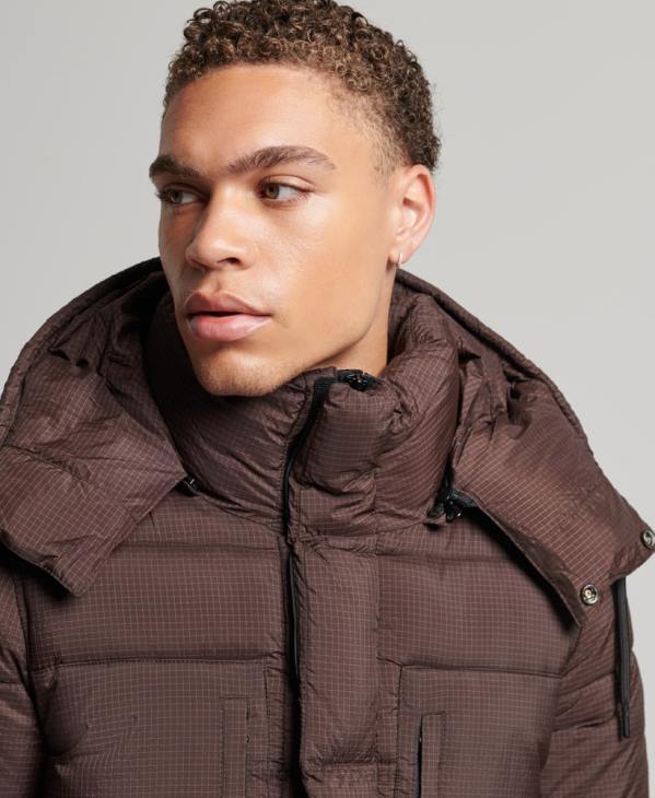 Superdry Hommes doudoune longue en ripstop D64Z4454 vêtements brun