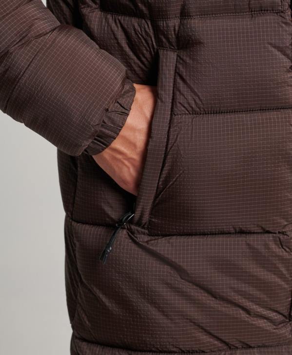 Superdry Hommes doudoune longue en ripstop D64Z4454 vêtements brun