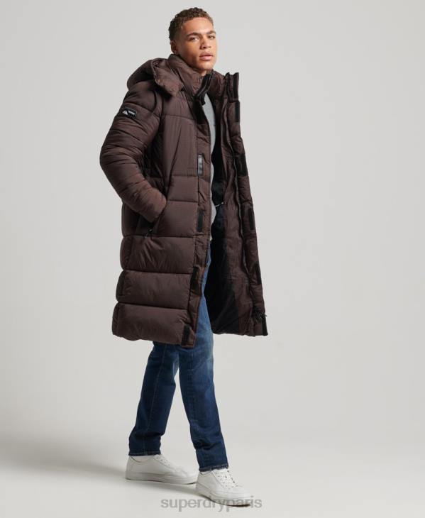 Superdry Hommes doudoune longue en ripstop D64Z4454 vêtements brun