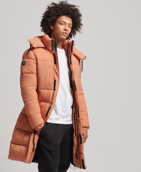 Superdry Hommes doudoune longue en ripstop D64Z4546 vêtements orange