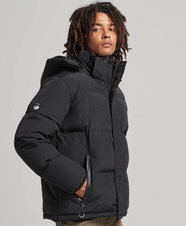 Superdry Hommes doudoune matelassée à capuche D64Z1000 vêtements noir