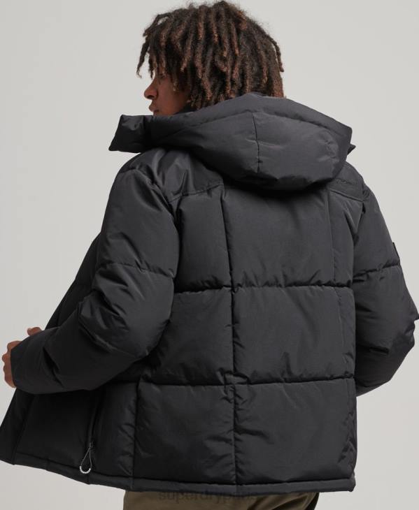 Superdry Hommes doudoune matelassée à capuche D64Z1000 vêtements noir