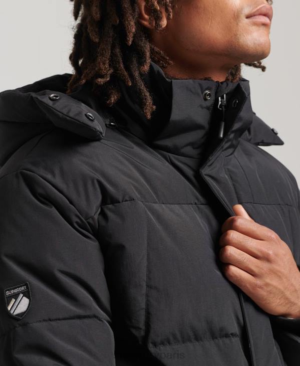 Superdry Hommes doudoune matelassée à capuche D64Z1000 vêtements noir