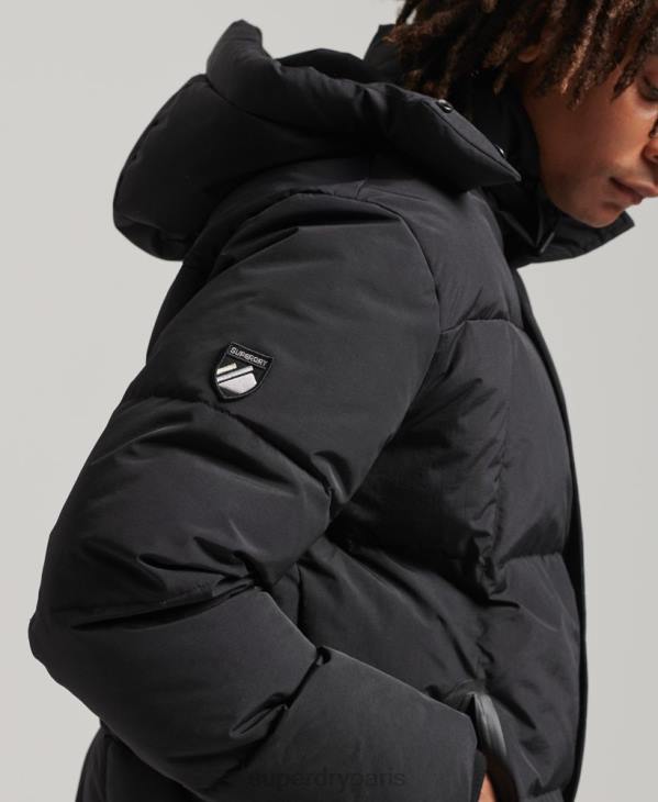 Superdry Hommes doudoune matelassée à capuche D64Z1000 vêtements noir