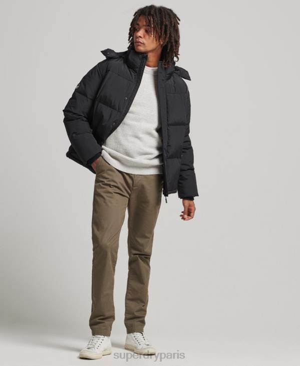 Superdry Hommes doudoune matelassée à capuche D64Z1000 vêtements noir