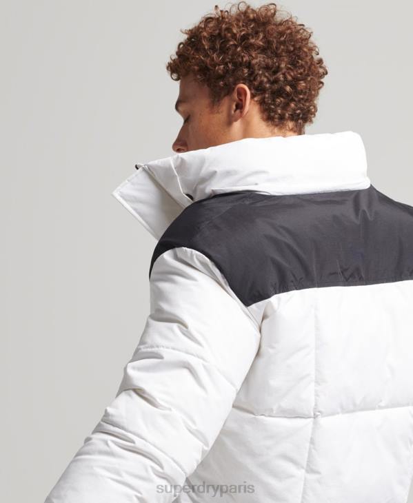 Superdry Hommes doudoune matelassée à capuche D64Z1054 vêtements blanc