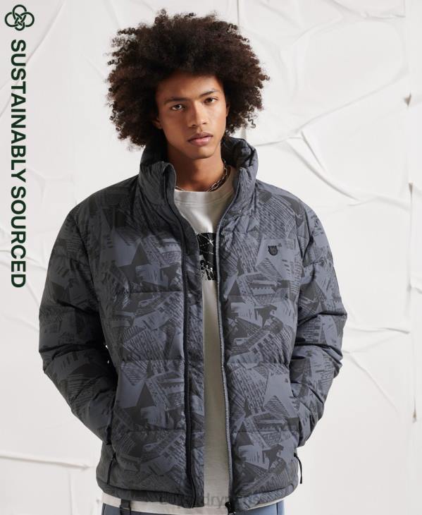 Superdry Hommes doudoune réfléchissante en surplus D64Z4780 vêtements gris foncé