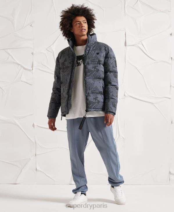 Superdry Hommes doudoune réfléchissante en surplus D64Z4780 vêtements gris foncé