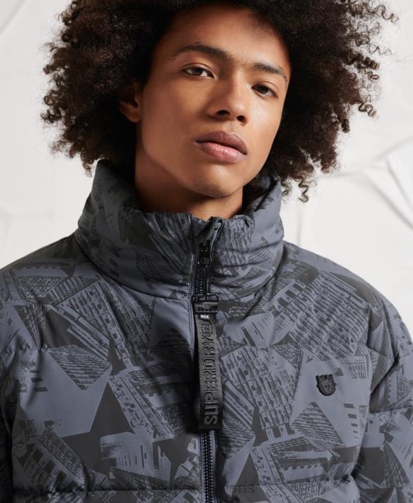 Superdry Hommes doudoune réfléchissante en surplus D64Z4780 vêtements gris foncé