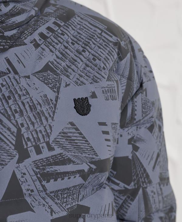 Superdry Hommes doudoune réfléchissante en surplus D64Z4780 vêtements gris foncé