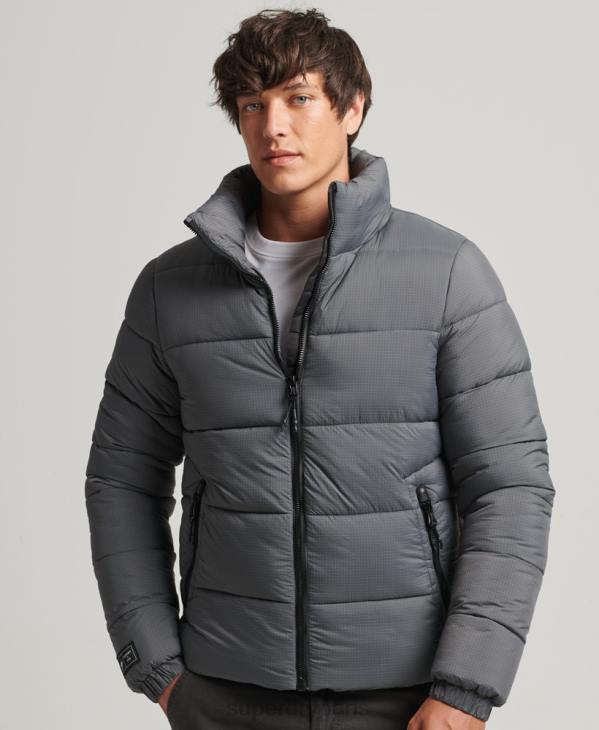 Superdry Hommes doudoune sport sans capuche D64Z1022 vêtements gris