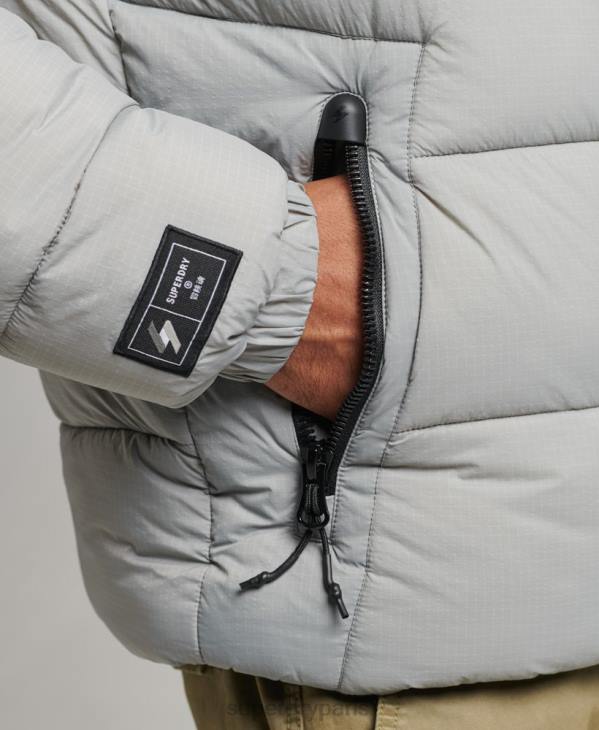 Superdry Hommes doudoune sport sans capuche D64Z1059 vêtements gris clair