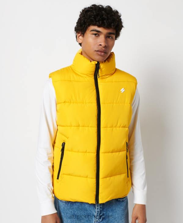 Superdry Hommes doudoune sport sans capuche D64Z1156 vêtements jaune