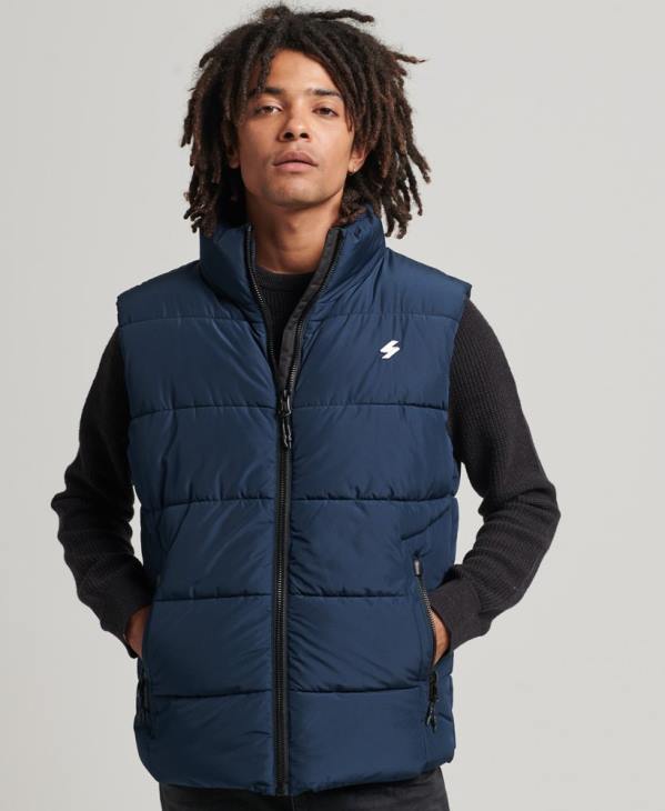 Superdry Hommes doudoune sport sans capuche D64Z4446 vêtements marine