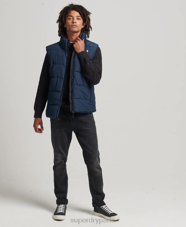 Superdry Hommes doudoune sport sans capuche D64Z4446 vêtements marine