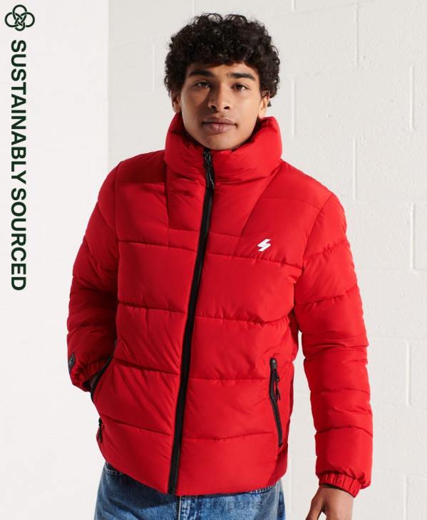 Superdry Hommes doudoune sport sans capuche D64Z4560 vêtements rouge