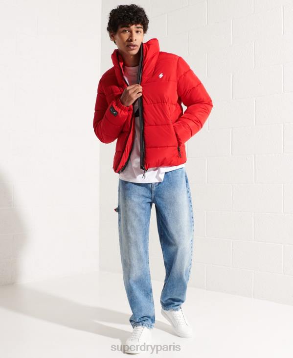 Superdry Hommes doudoune sport sans capuche D64Z4560 vêtements rouge