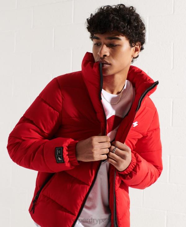 Superdry Hommes doudoune sport sans capuche D64Z4560 vêtements rouge