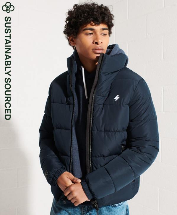 Superdry Hommes doudoune sport sans capuche D64Z4676 vêtements marine