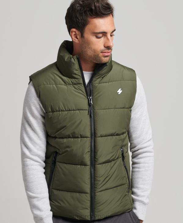 Superdry Hommes doudoune sport sans capuche D64Z990 vêtements kaki