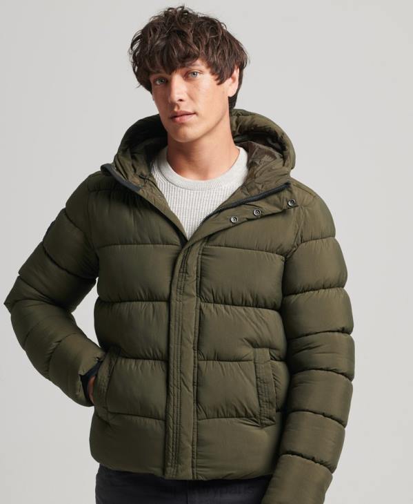 Superdry Hommes doudoune xpd sports à capuche D64Z1048 vêtements kaki