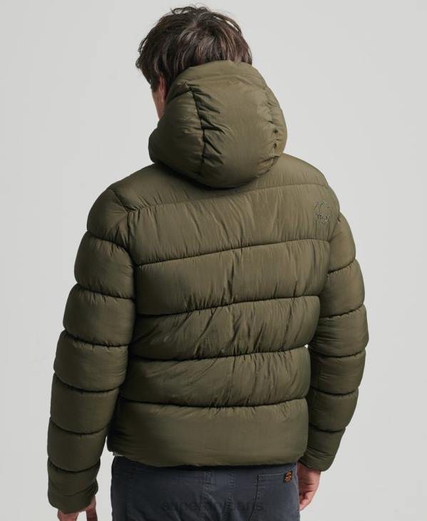Superdry Hommes doudoune xpd sports à capuche D64Z1048 vêtements kaki