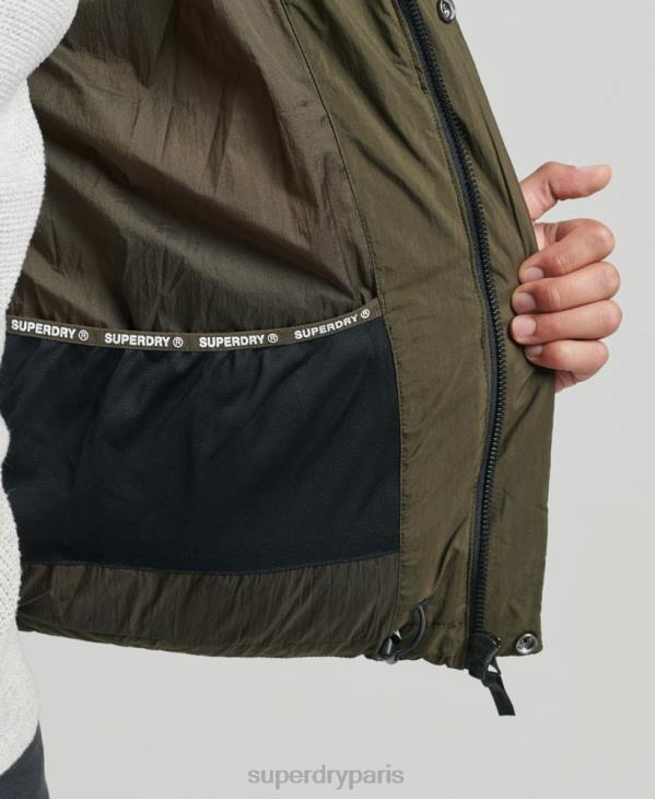 Superdry Hommes doudoune xpd sports à capuche D64Z1048 vêtements kaki