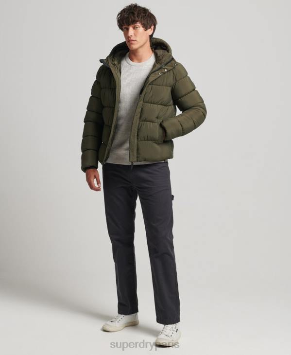 Superdry Hommes doudoune xpd sports à capuche D64Z1048 vêtements kaki