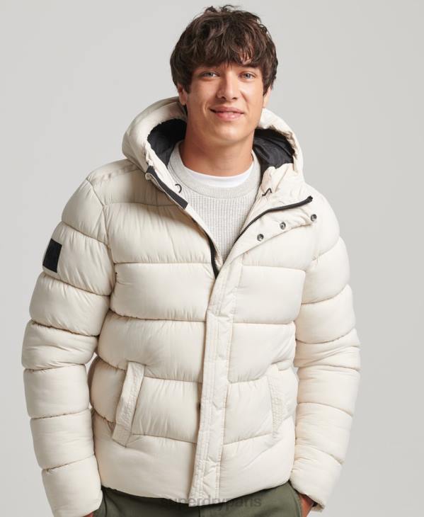 Superdry Hommes doudoune xpd sports à capuche D64Z980 vêtements crème