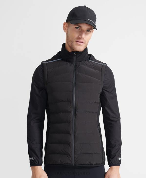 Superdry Hommes gilet adaptable run D64Z4609 vêtements noir
