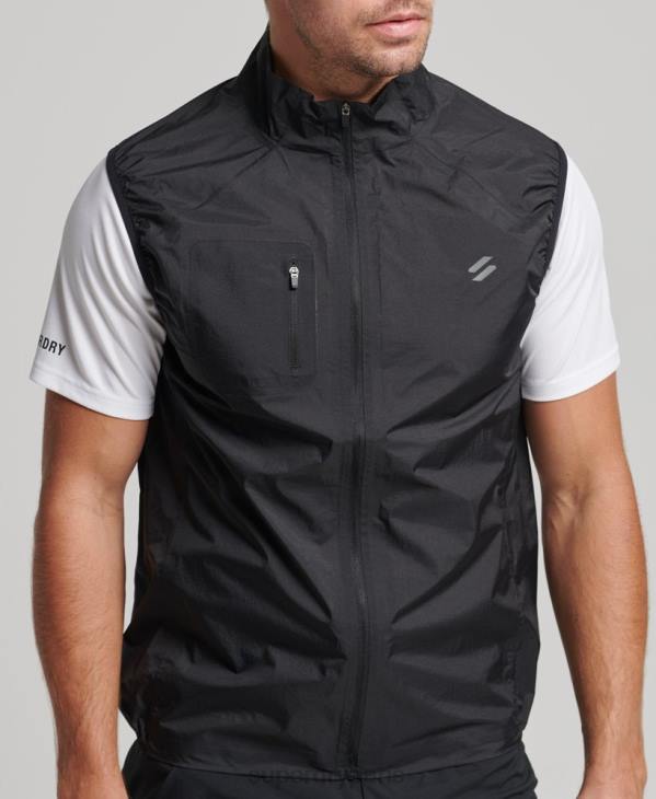 Superdry Hommes gilet coupe-vent léger run D64Z4726 vêtements noir