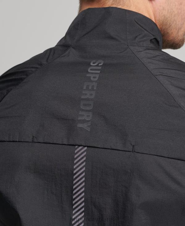 Superdry Hommes gilet coupe-vent léger run D64Z4726 vêtements noir