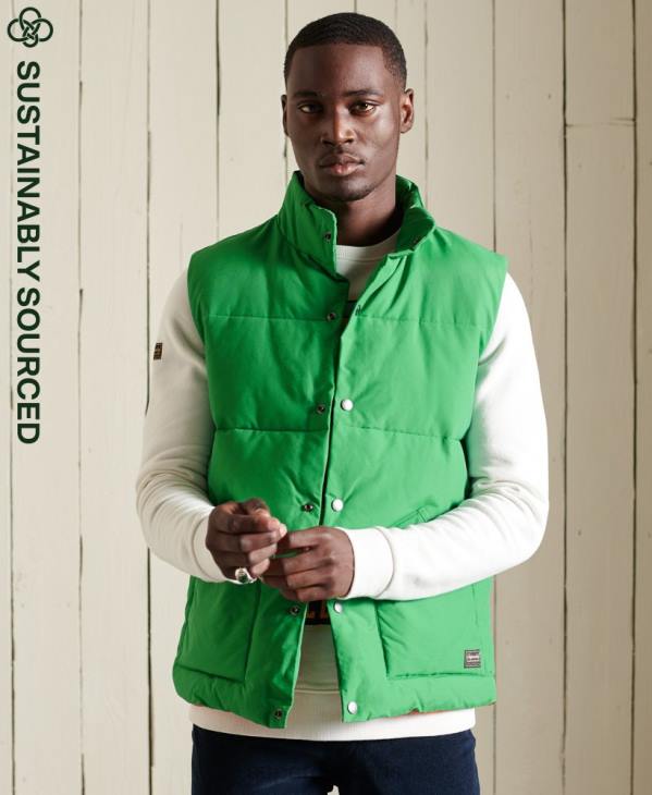 Superdry Hommes gilet de montagne D64Z1176 vêtements vert