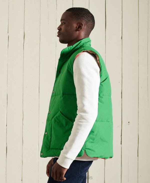 Superdry Hommes gilet de montagne D64Z1176 vêtements vert