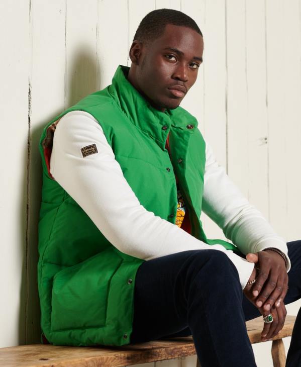 Superdry Hommes gilet de montagne D64Z1176 vêtements vert