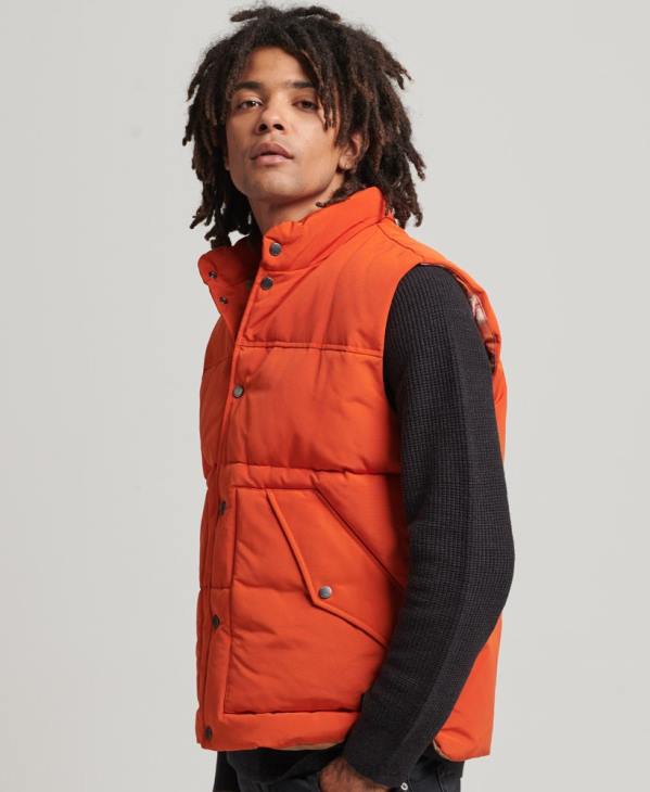 Superdry Hommes gilet de montagne vintage D64Z4439 vêtements orange