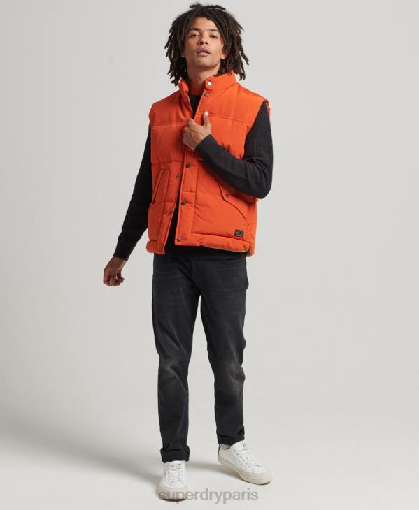 Superdry Hommes gilet de montagne vintage D64Z4439 vêtements orange