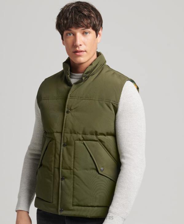 Superdry Hommes gilet de montagne vintage D64Z4529 vêtements vert