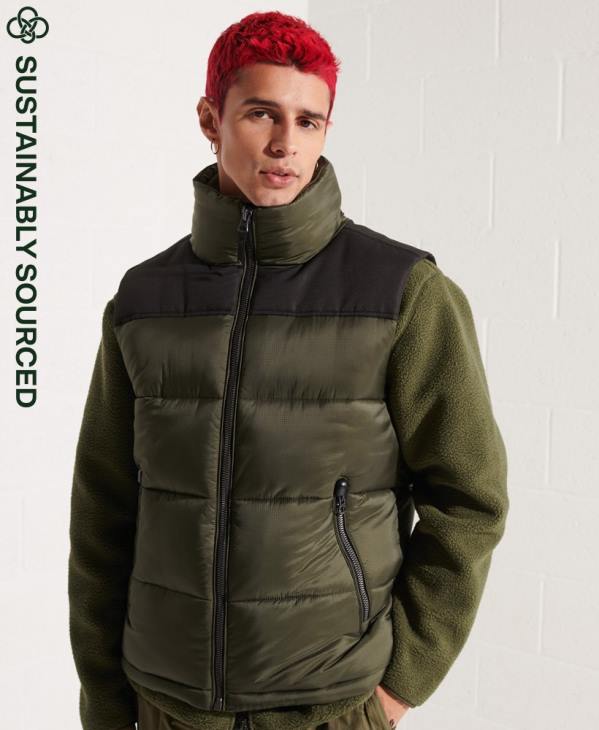 Superdry Hommes gilet matelassé D64Z4534 vêtements kaki