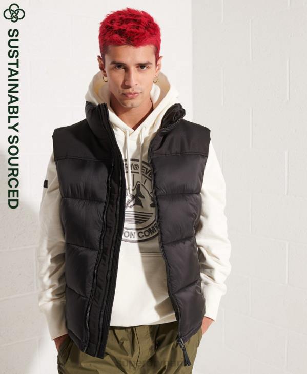 Superdry Hommes gilet matelassé D64Z4572 vêtements noir