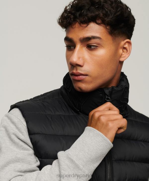 Superdry Hommes gilet matelassé classique à capuche D64Z1052 vêtements noir