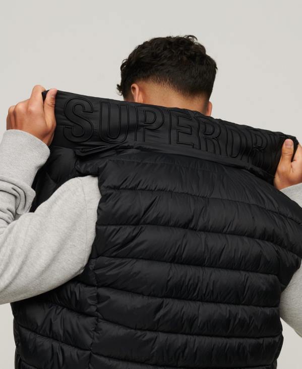 Superdry Hommes gilet matelassé classique à capuche D64Z1052 vêtements noir