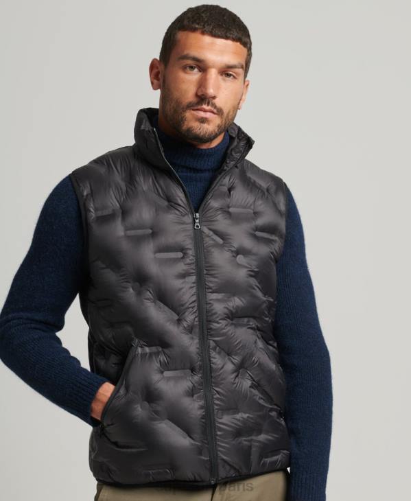 Superdry Hommes gilet matelassé court léger D64Z4476 vêtements noir